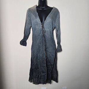 Elegant Long Sleeve Gray Dress